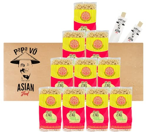 10er Pack (10x500g) Diamond Woknudeln Quick Cooking Nudeln + 2 Papa Vo Chopsticks