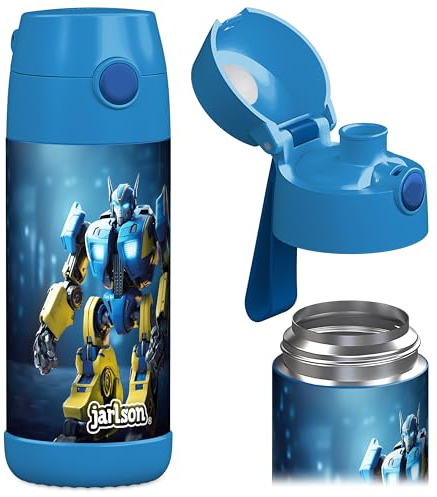 Jarlson® Botella de agua para niños MALI – Botella de agua térmica de acero inoxidable, sin BPA, a prueba de fugas, botella infantil - 350ml