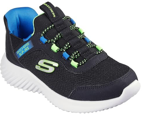 Skechers Jungen Bounder Brisk-Burst Sneakers,Sports Shoes, Black Lime, 37 EU