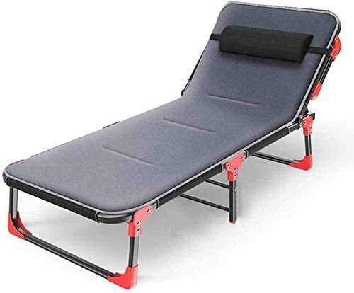 PACUM Lounge Chair Liegende Outdoor-Klappstühle Outdoor Interiors Klappbarer Relaxsessel Strandkorb Terrasse Camping Atmungsaktive Textilene Optionale Matratze (Farbe: 2) (1) Das Neue Warm as Ever