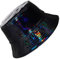 Eigso Black Fashion Rave Party Holographie Eimer Hut für Frauen Männer Reversible Solid Black Outdoor Bonnie Fischer Hut für Frau Mann