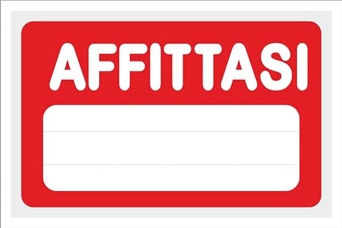 GLOBAL CARTELLO SEGNALETICO - AFFITTASI - Adesivo Extra Resistente, Pannello in Forex, Pannello In Alluminio (20X31 CM, Alluminio)