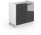 Vicco Mueble bajo Lavabo Fame-Line, Antracita Alto Brillo/Blanco, 80 x 81.6 cm sin encimera