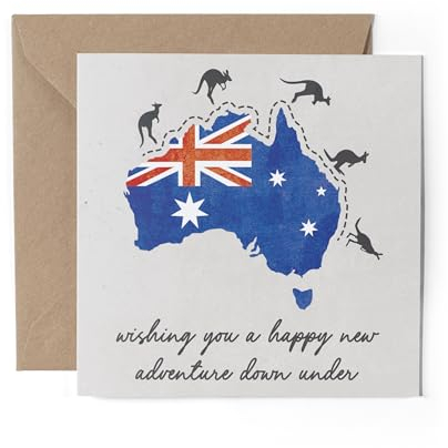 1 x Australien-Grußkarte – Australisches Abenteuer Down Under Travelling Geburtstagskarte, Reiselücke, Jahr, Urlaub, Oz, Studentenfeier #81601