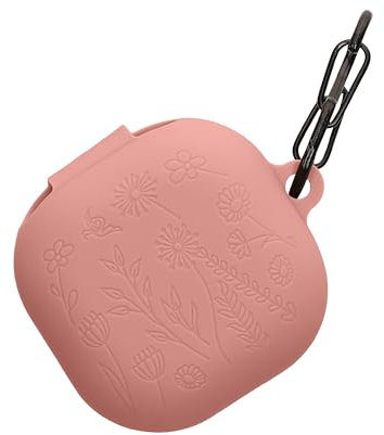 kwmobile Silicone Carry Case Compatible with Samsung Galaxy Buds FE Cover - Embossed Soft Rubber Pouch - Embossed Pattern