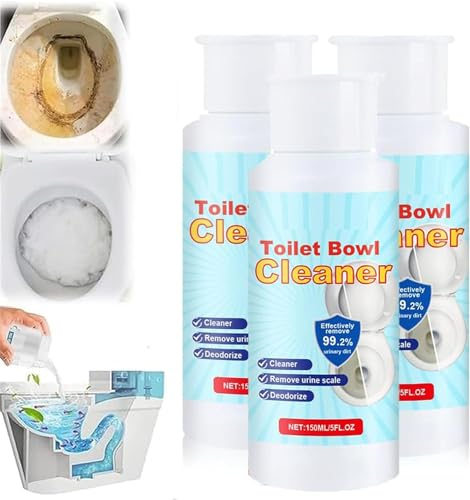 Lot de 3 nettoyants en mousse pour cuvettes de toilettes, poudre moussante puissante, agent de dragage de tuyaux, nettoyant en mousse pour cuvettes de toilettes, nettoyage de salle de bain