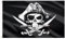 AhfuLife Bandera Pirata 3x5 ft, Bandera Pirata Grande con Cráneo y Navaja Cruzada, Bandera con Calavera de Poliéster con 2 Ojales Impermeable para Fiesta Pirata Decoración de Halloween (2pcs)