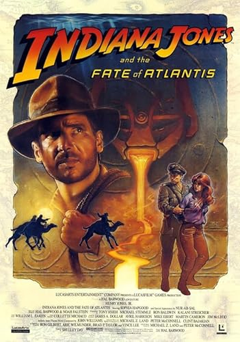 Poster Indiana Jones und das Schicksal von Atlantis, A3, Wandkunst, Heimdekoration, Filmposter, Leinwand, Film, Kino, Retro, Vintage, Kult, klassisch, Nostargische Saga, moderner Nachdruck, wir