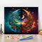 Moon Landscape Paint by Numbers for Adults Beginner, Blue and Orange Tree of life Oil Painting by Numbers on Canvas, Abstract Frameless Painting Kit with Brushes for Home Wall Decor 16x20 Inch
