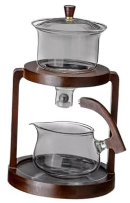 Folpus Automatischer Teebereiter, Werkzeug zur Teezubereitung, Mehrzweck-Geburtstagsgeschenk, Glas-Teekannen-Set, Lazy Kungfu-Glas-Teeservice, B