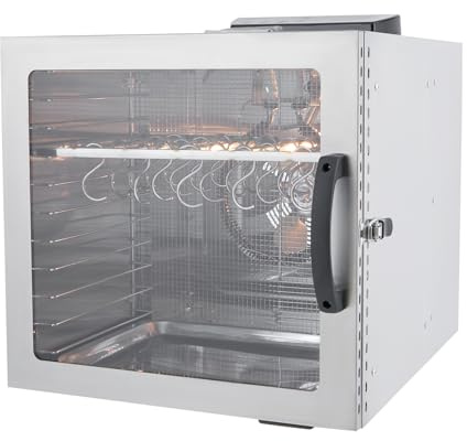 Dörrautomat Edelstahl Dehydrator Food Trockenschrank, 42.5L Dörrgerät Obst Gemüse Fleisch Trocknen Dörrautomaten mit Temperaturregler (30-90°C), Überhitzungsschutz, Timer & Haken