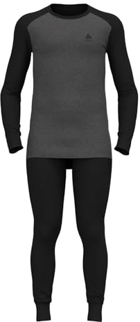 Odlo Mens Active WARM Special Set, Black Black - Dark Grey Melange - S