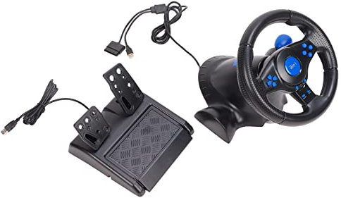 Volant de Jeu 3 en 1, Rotation à 180 Degrés, Multifonctionnel, Pédales de Jeu de Course, PC