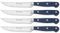 WÜSTHOF Classic juego de cuchillos bistec con 4 cuchillos, 12 cm, Wild Blueberry (Azul)