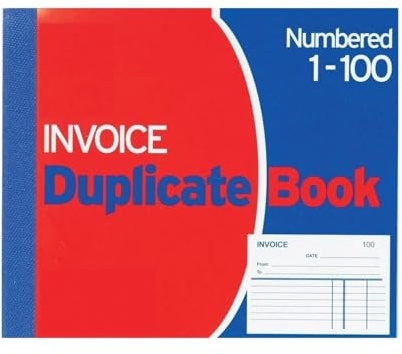 Evrite Invoice Duplicate Book - Numbered 1-100 with Index Sheet (105 x 127mm / 4 x 5 inches) - Single Book