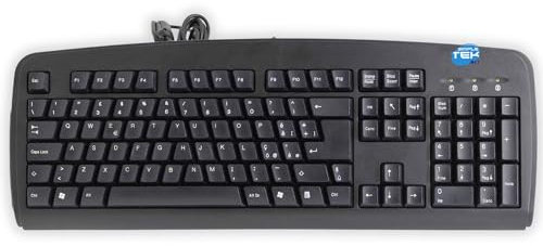 SIMPLETEK - Tastiera cablata PS/2 KBS-720 | QWERTY Layout italiano | Compatibile con Windows 95, 98 e XP | Nera (Ricondizionato)