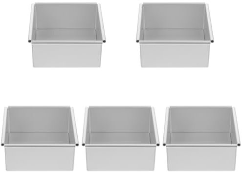 PRETYZOOM 5 Piezas molde de pastel cuadrado molde extensible para aros de pastel pequeños moldes para pasteles redondos tarteras para tartas molde para hornear pasteles horneado de queso