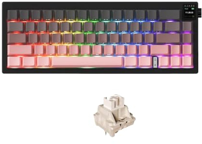 QPSJXN Tastiera meccanica wireless con tre modalità Schermo fai -da -te RGB Swappable Hot AK650(ZM pink)