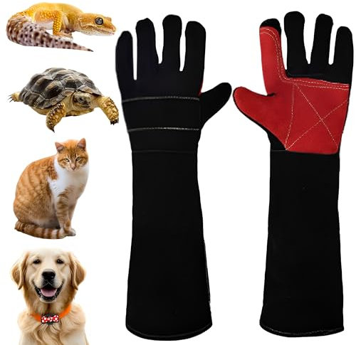 MZSX gant résistant aux morsures pour la manipulation d'animaux, 45 cm, gants de travail anti-morsure pour reptiles, soudure, jardinage, manipulation avec chat/chien/oiseau