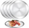 Sporgo 4 Stück Edelstahl Teller: Φ 20cm Edelstahl Rundes Geschirr, Camping Teller Servierteller, Edelstahlteller Campingteller für Camping, Picknick, Wandern, Küche, Par (A)