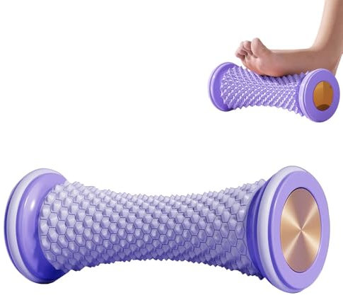 XFSRG Massagerolle Fußmassage Schmerzen Massager Roller, Gummi Massagerolle Fußmassageroller Fußmassagegerät,für Foot Arch Pain, Heel Spur Stress Relief, Neuropathy(Lila)