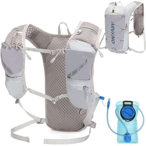 Arvano Sac à Dos hydratation 5L léger avec Poche à Eau 1,5L - Gilet de Course Respirante pour Trail, Marathon et vélo