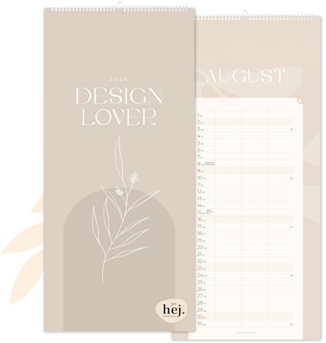 HEJ.Creation Wandkalender „Design Lover“ 2026 Premium Familienplaner im Modern Art Stil (2026)