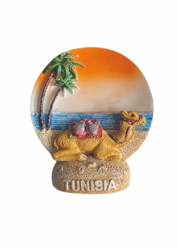 Tunesien 3D-Kühlschrankmagnet, nationales Reise-Souvenir, Heim- und Küchendekoration, handbemalt, Kunstharz, magnetischer Aufkleber
