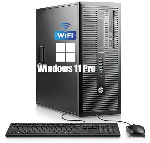HP ProDesk 600 G1 Mini Tour Ordinateur de Bureau avec processeur Intel Pentium G3220, 8 Go de RAM, SSD 128 Go, WiFi, Bluetooth, Clavier QWERTY américain, Windows 11 Pro (reconditionné)