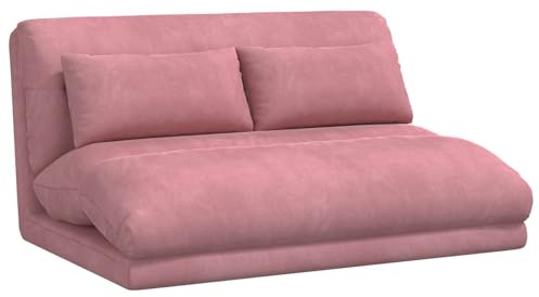 vidaXL Verstellbarer Fußsessel Rosa Samt, Verstellbarer, moderner Bodenstuhl, vielseitiger Liegesessel, gemütliche Sitzgelegenheit, platzsparender Lounge für Wohnzimmer