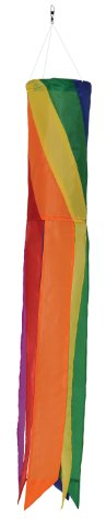 In the Breeze Regenbogenfarbene diagonale Abschnitte – 83 cm Windsack – Bunte Hängedekoration – Rot, Orange, Gelb, Grün, Blau, Violett