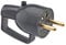 Prise electrique male - Fiche electrique - Prise male - Prise male 220 V - Fiche male - Fiche electrique male - Fiche Male Broche D.4,8mm Sortie Droite à Coiffe Avec Anneau De Traction Noir