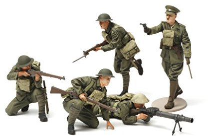 Set of 5 WWI British Infantry Figures Age 3+ 1:35 Military Plastic Model Assembly Kit