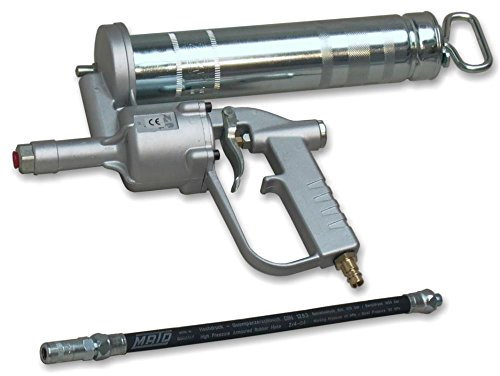 MATO-Einhand-Druckluft-Fettpresse DF 501 mit Gummipanzerschlauch RH-30C M10x1 und Mundstück