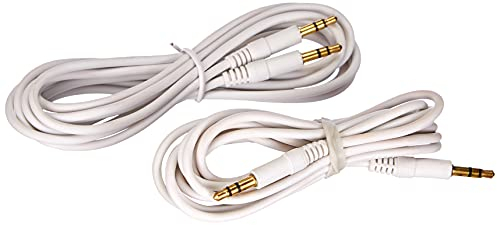 adaptare 10025 Stereo-Aux-Kabel 2-mal 3,5-mm-Stecker Klinke vergoldet Ultraslim-Design, 2,00m, weiß