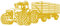 Samunshi® Wandtattoo Großer Traktor mit Anhänger Trecker Kinderzimmer Kinder Wandaufkleber 140 x 59cm goldmetalleffekt