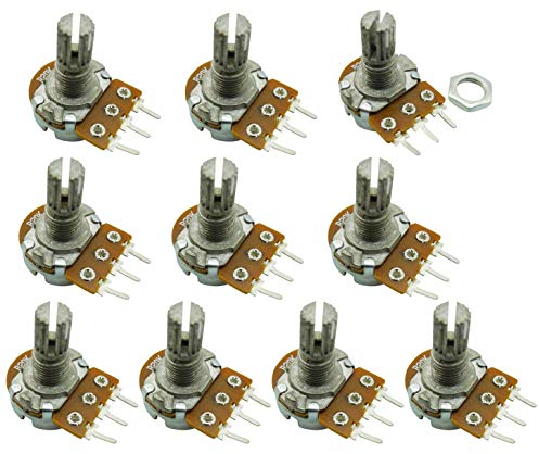Aihasd 10PCS B20K 20K Ohm Adjustment Single Linear Rotary Taper Potentiometer Shaft 15mm
