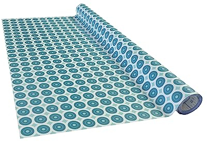 Venilia Klebefolie | Awale Kreise Blau Retromuster Blau | 45 cm x 2 m, Stärke 95μ | selbstklebende Möbel-Folie, Dekofolie, Tapete, Küchenfolie | PVC ohne Phthalate | Made in EU
