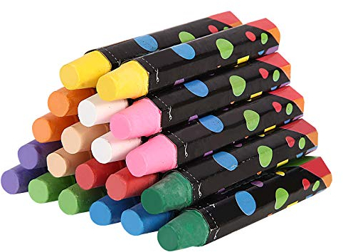 PHILODOGS Kreide für Kinder, Ungiftige Straßenmalkreide Kinder, 20 Stück in 10 Verschiedenen Farben, Abwaschbare, Anti Staub Tafelkreide, Kreidestifte für Outdoor Spiele Malen(Gewöhnliche Verpackung)