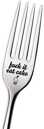 Lustige Eat Kuchengabel mit Gravur aus Edelstahl für beste Freundin Ihn Sie Männer Frauen, Gabel Geschenke Frauen Fans Kuchenliebhaber Gastgeberin, perfekt Geburtstag/Valentinstag/Weihnachten
