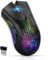 Kabellose Gaming-Maus, VEGCOO C8 Silent Click Wiederaufladbare Computermaus mit Wabenschale, 3 einstellbare DPI 400mAh Lithium-Batterie, USB-Empfänger, Ergonomische RGB-Spielermäuse für Laptop PC Mac