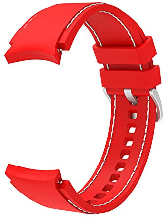 System-S Armband flexibel aus Silikon 20mm für Samsung Galaxy Watch 4 Smartwatch Rot