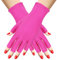 Sibba 1 Paar UV-Handschuhe für Nägel Kunst Lampe Lichtschutz LED-Blitz-Gel-Nagellack Maniküre-Pflege Fingerlos Feuchtigkeitsspendend Handschutz Werkzeuge Anti-Sonnen-Frauen (Rosenrot)