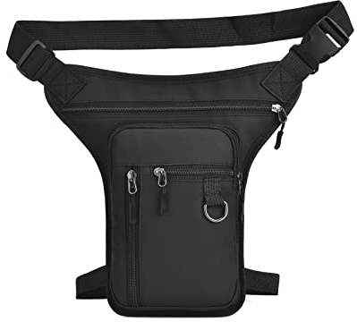 Sharplace Radfahren Oberschenkel Beintasche Oberschenkeltasche Hüfttasche für Reiten Reisen Wandern Kratzfest, Schwarz