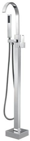 HOME DELUXE - Rubinetteria da terra di design - SKY Cromo - Altezza: 112 cm, inclusa doccetta I Rubinetteria da terra doccia vasca ingresso vasca