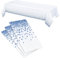 Tischdecke Geburtstag,Tischdecke Party,3 Stück Einwegtischdecke,Tischdecke Papier,Einweg Tischdecke 137 x 274 cm,Party Tischdecke,Tischdecke Einweg (weiß und blau)