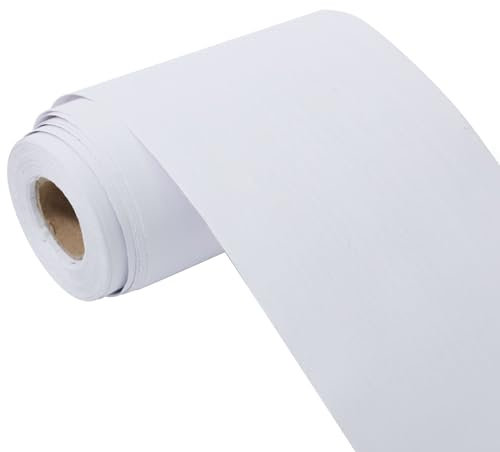 WADILE White Wood Grain Wallpaper Border Removable Waterproof, Peel and Stick Wall Paper Border Decor Self Adhesive, Kitchen Bathroom Mirror Frame Sticker