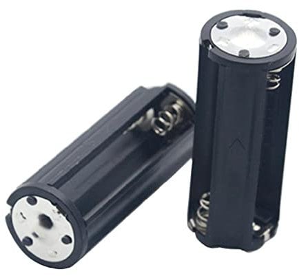 Lot de 2 supports de piles AAA cylindriques noirs 3 x 1,5 V en plastique AAA pour boîtier de rangement de batterie Aa Aaa