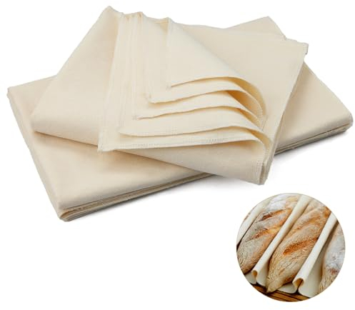 3 Stk Bäckerleinen Leinentuch Brot Backen 75 X 45cm Natur Bäckerleinen Teige Teigtuch Gärfolie für Brotbackzubehör Strudeltuch zur Teigzubereitung Backen für Familien,Bäcker und Einsteiger(Baumwolle)