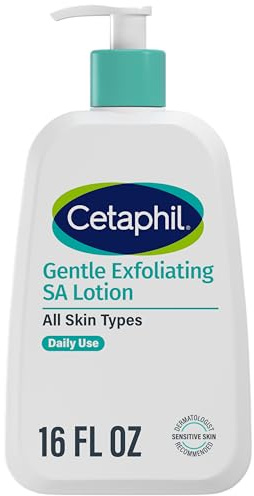 Cetaphil Gentle Exfoliating SA Lotion, Lightweight Moisturizer for All Skin Types, 16 Fl oz Pump Bottle, Salicylic Acid, Mandelic Acid & Gluconolactone, Gently Exfoliates, Dermatologist Recommended Brand